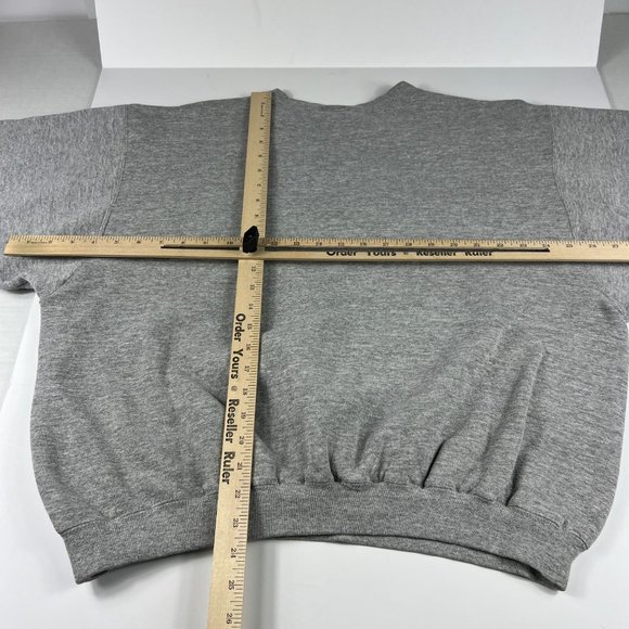 VTG 90s Nike Adult Sweatshirt Medium Boxy Grey Black Contrast Crewneck Made USA - Picture 11 of 14